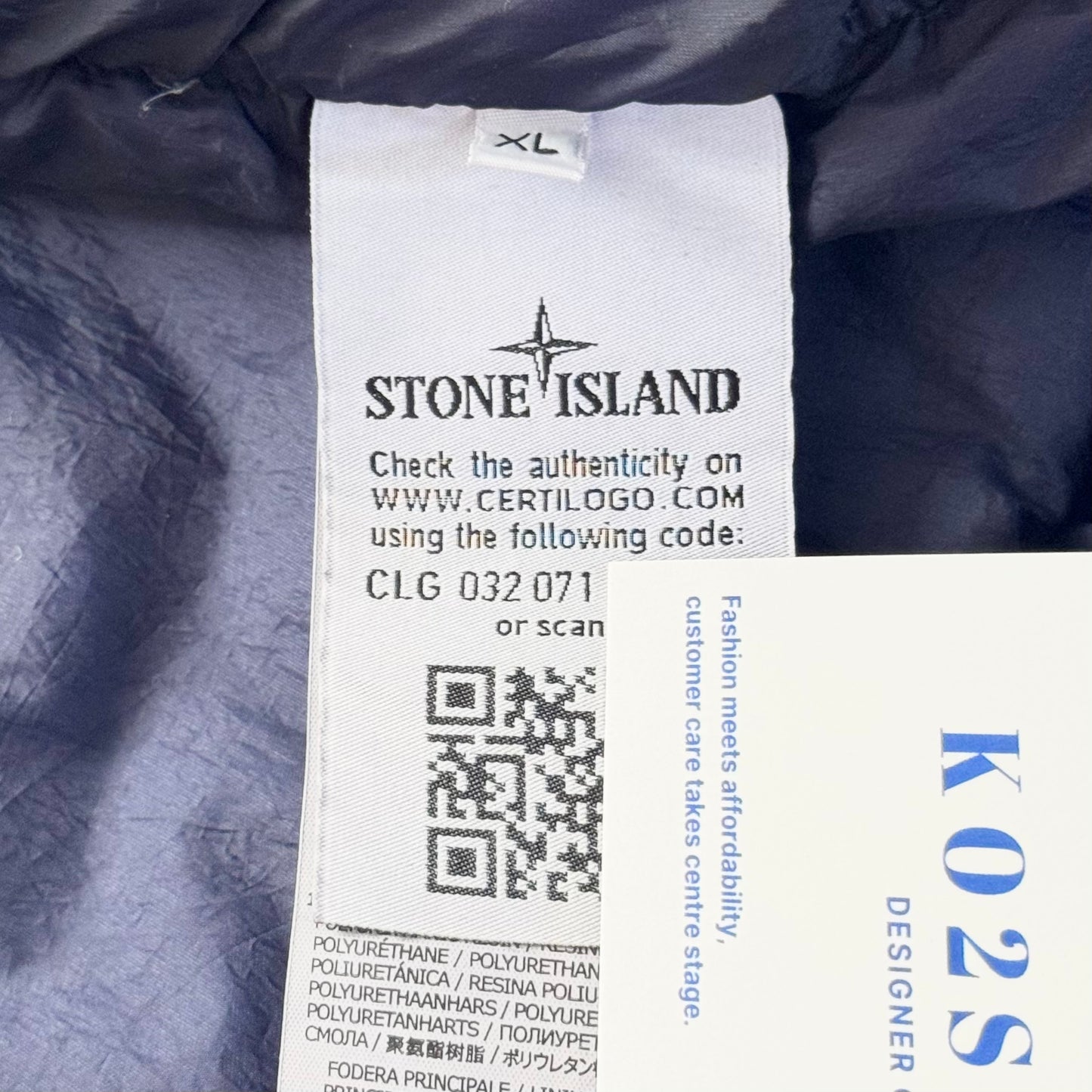 Stone Island Garment Dyed Crinkle Reps NY Down Full Zip Badge Jacket - XL ptp23.5”
