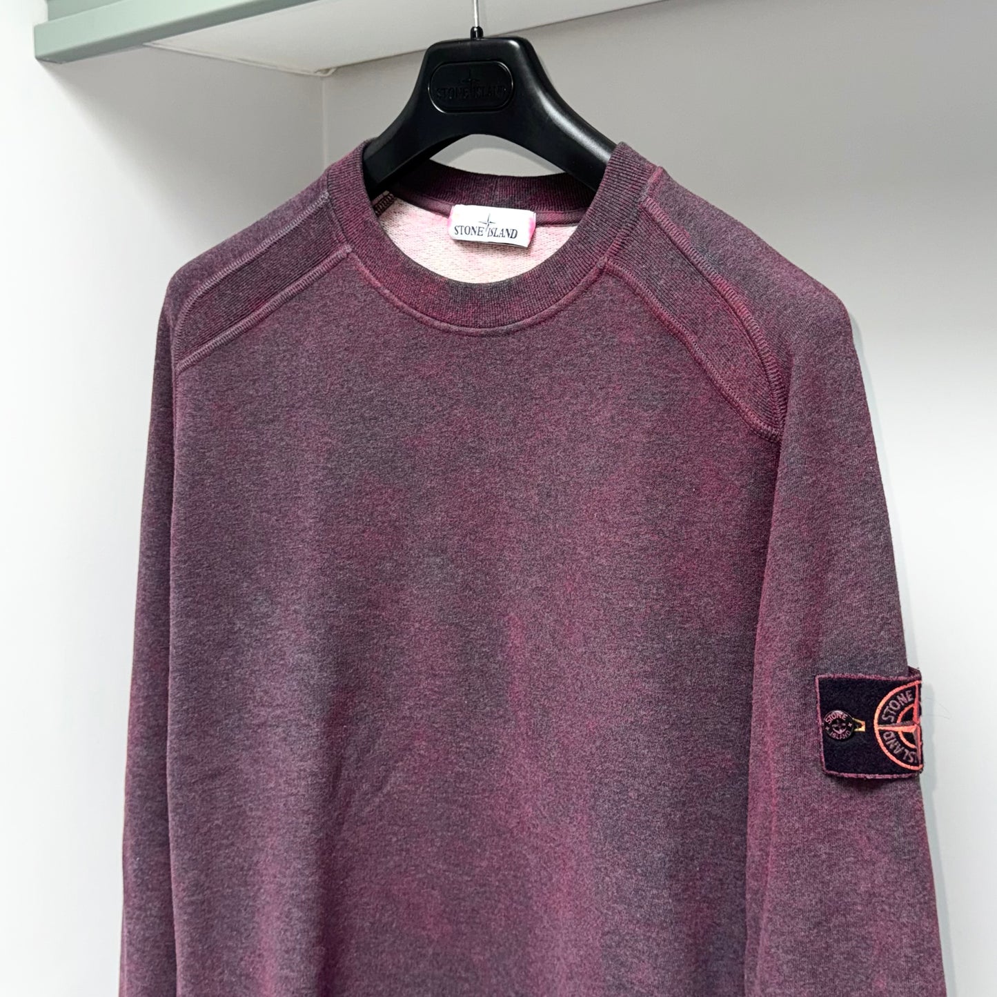 Stone Island Dust Treatment Pullover Badge Sweatshirt - Medium ptp22”