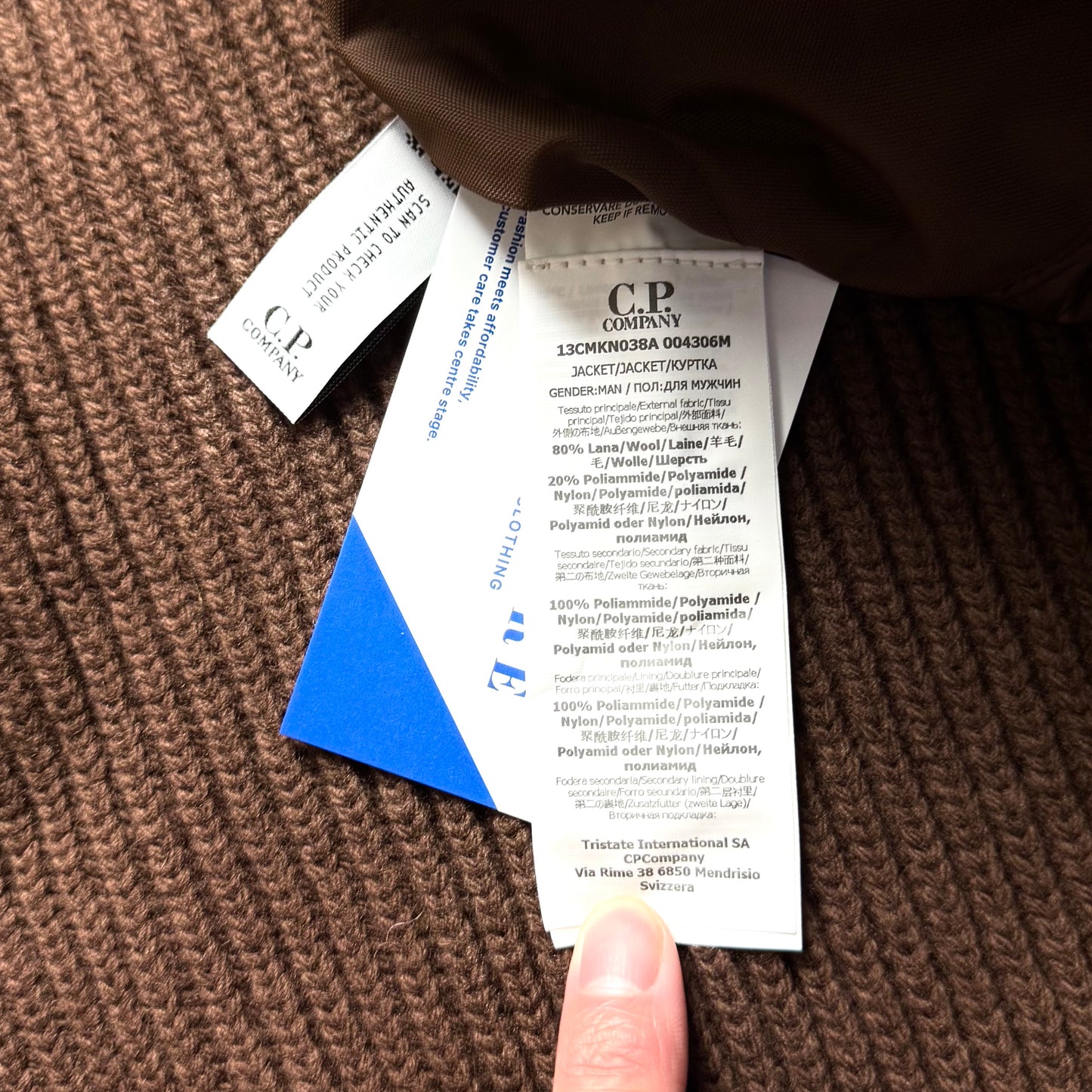 CP Company Metropolis Series Dynatec Mixed Lambswool Jacket - Large ptp22”