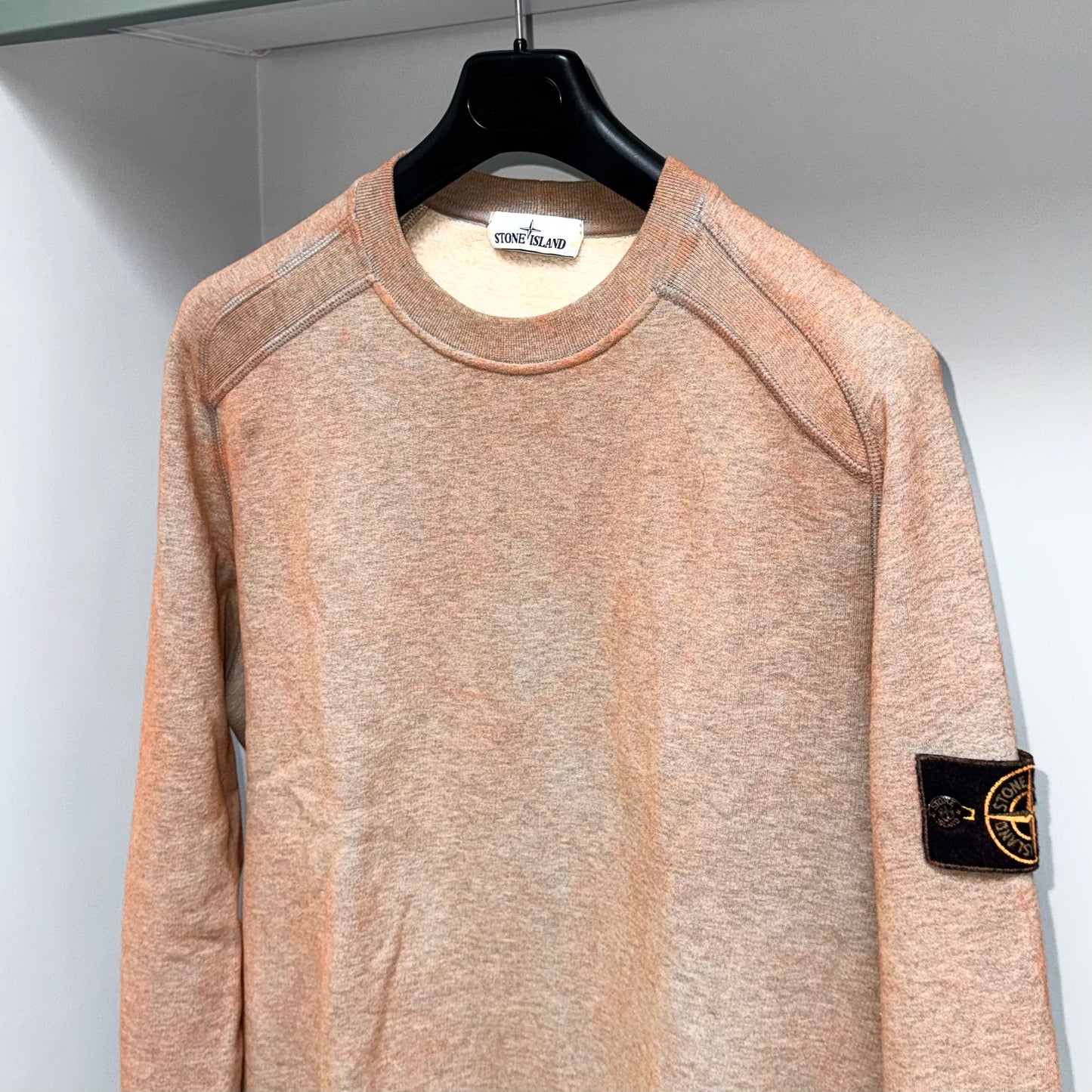 Stone Island Dust Treatment Pullover Badge Sweatshirt - Medium ptp22.5”