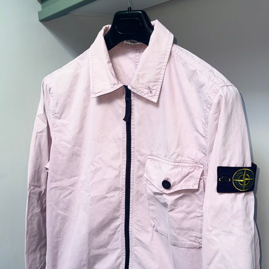 Stone Island Full Zip Badge Overshirt - Medium ptp21”