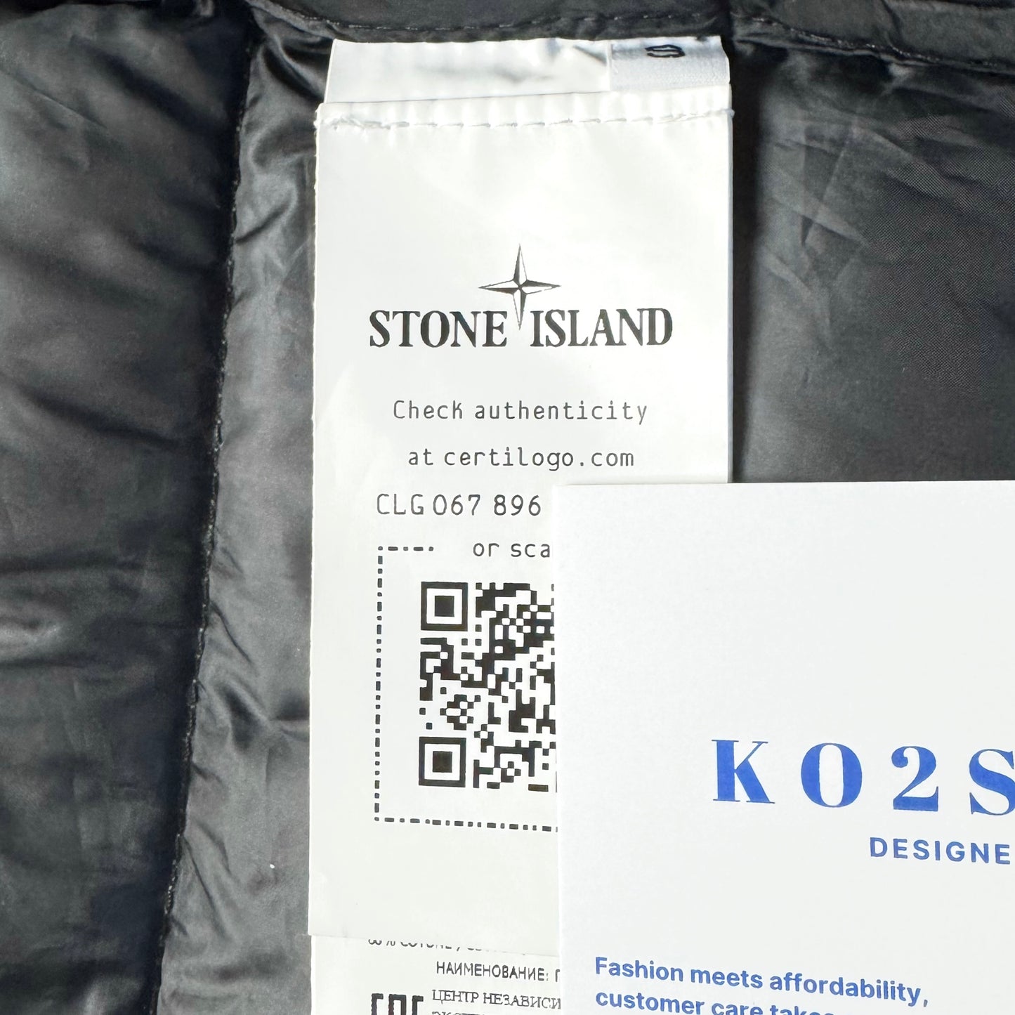 Stone Island O-Cotton / R-Nylon Tela Full Zip Badge Jacket - Small