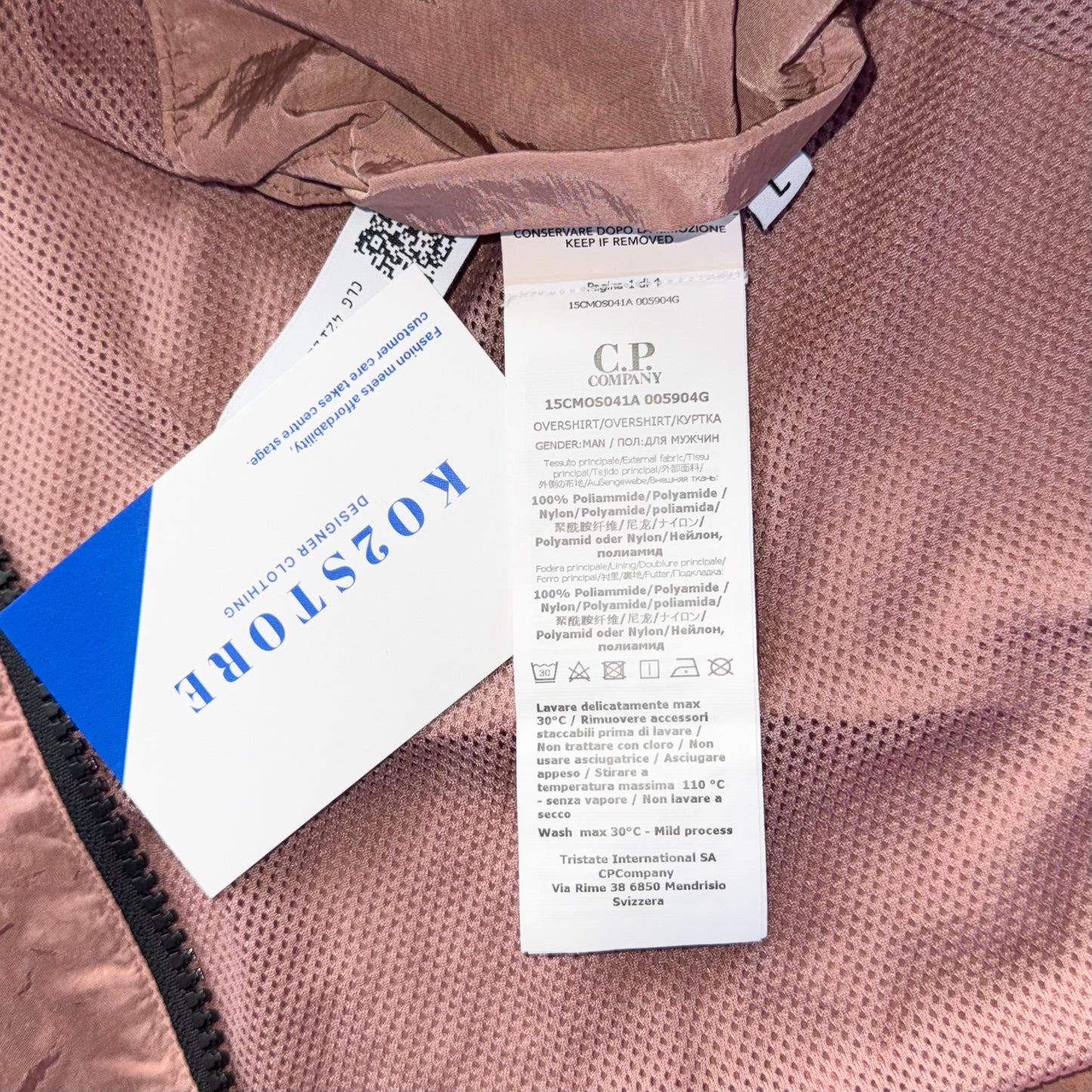 CP Company Chrome-R Nylon Lens Full Zip Overshirt - Large ptp22.5”