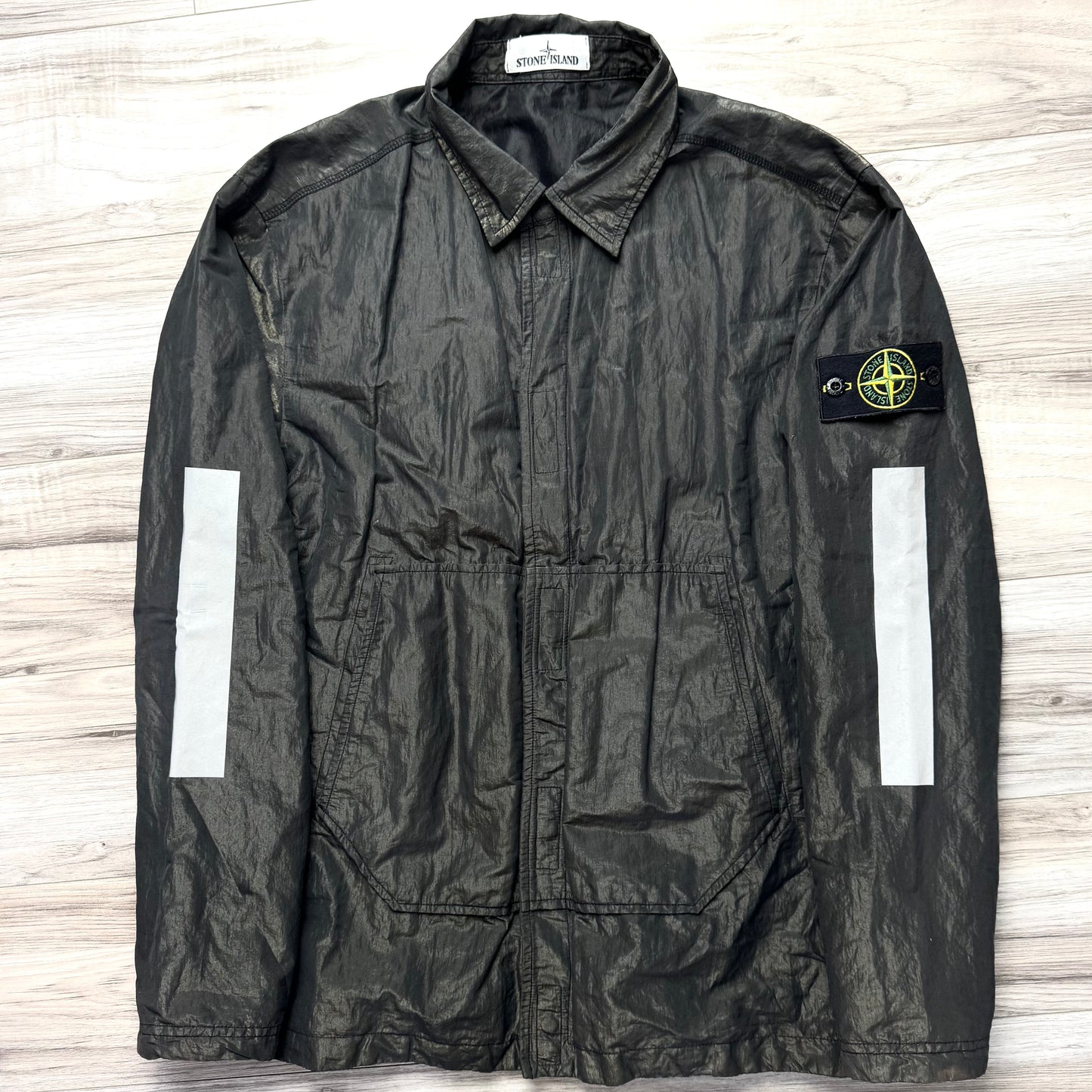 Stone Island Reflective Cotton Metal GD Badge Overshirt - Medium