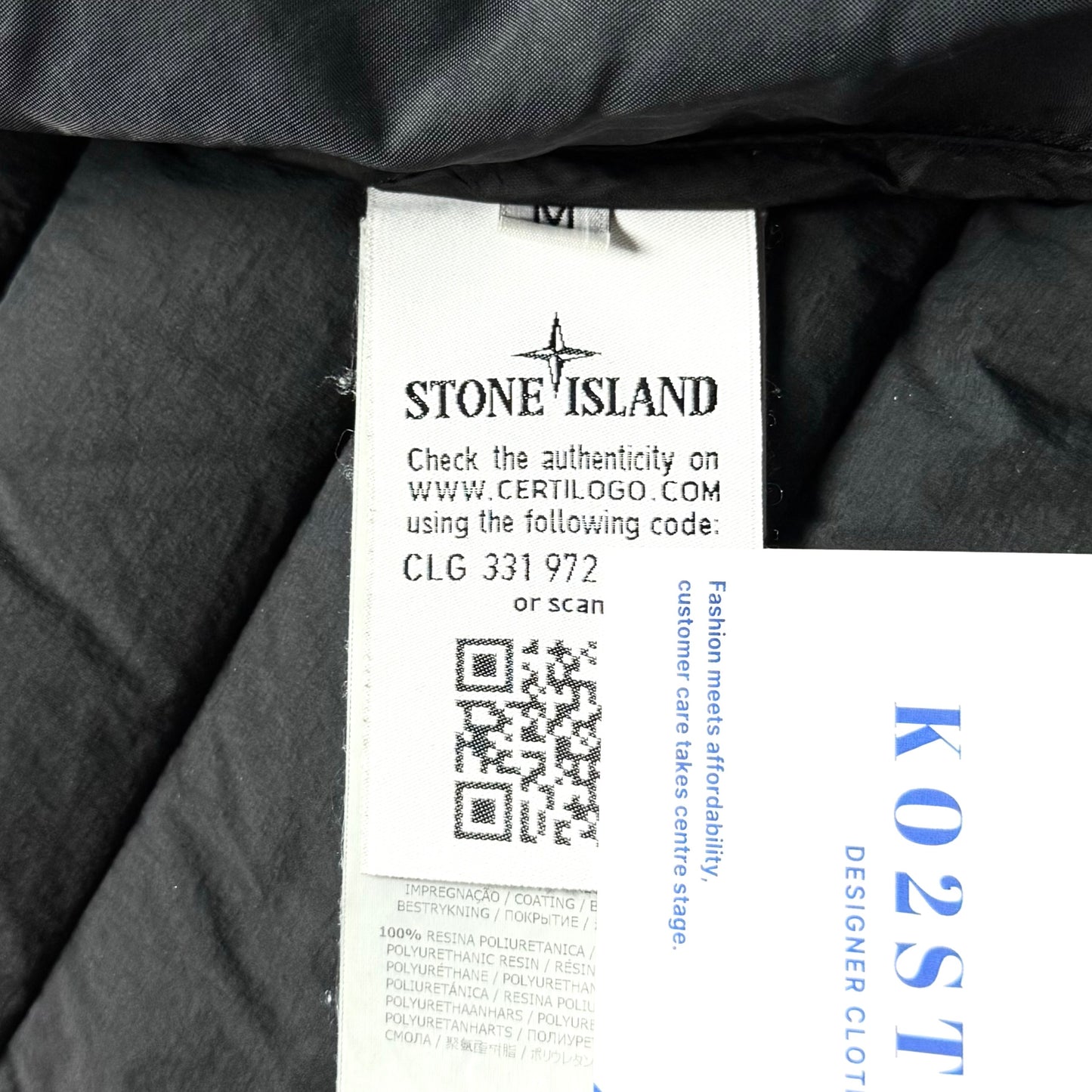 Stone Island Loom Woven Down Chambers Stretch Nylon-TC Button Up Badge Jacket - Medium ptp20.5”