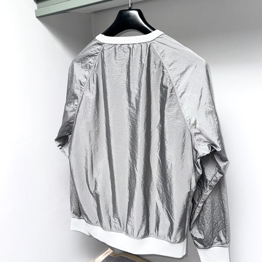 Stone Island Nylon Metal Ripstop Pullover Badge Sweatshirt - Medium ptp21.5”