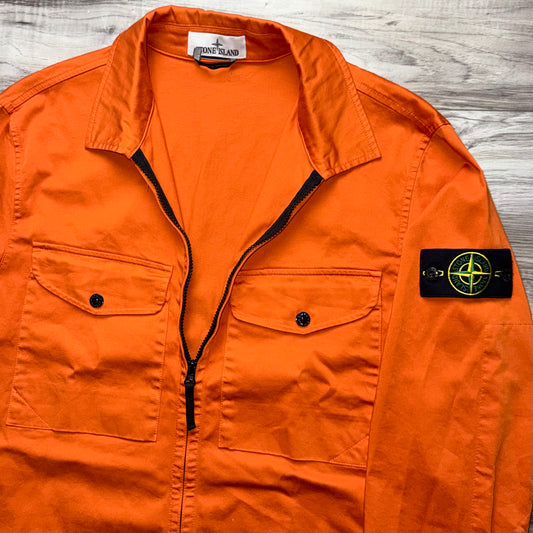 Stone Island Full Zip Badge Overshirt - Large ptp22”