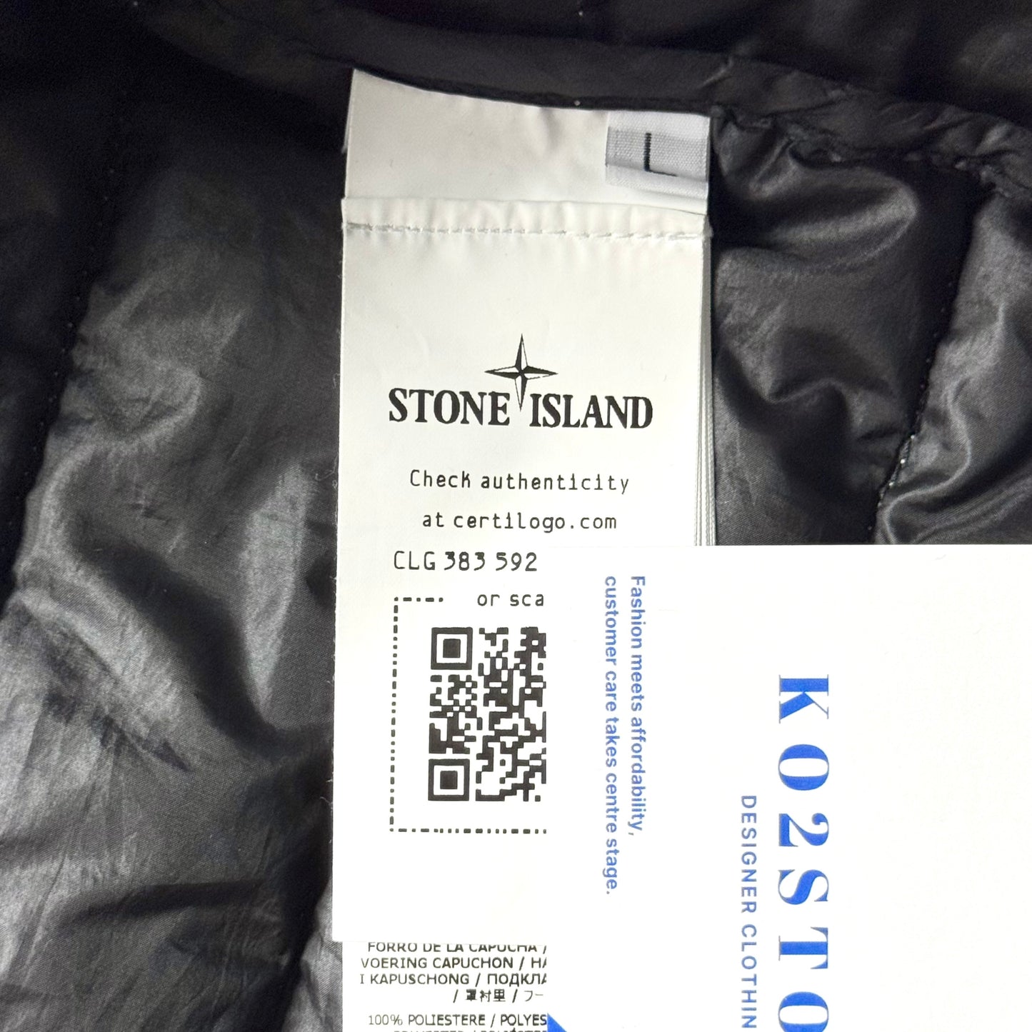 Stone Island Bio-Based Ripstop Nylon Down Full Zip Badge Jacket - Large ptp22”