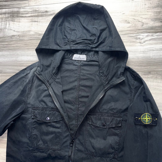 Stone Island Hooded Full Zip Badge Overshirt - 3XL ptp26”