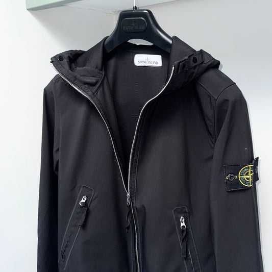 Stone Island Light Soft Shell-R Full Zip Badge Jacket - Small ptp19.5”