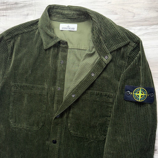 Stone Island Corduroy Button Up Badge Overshirt - Large ptp23”