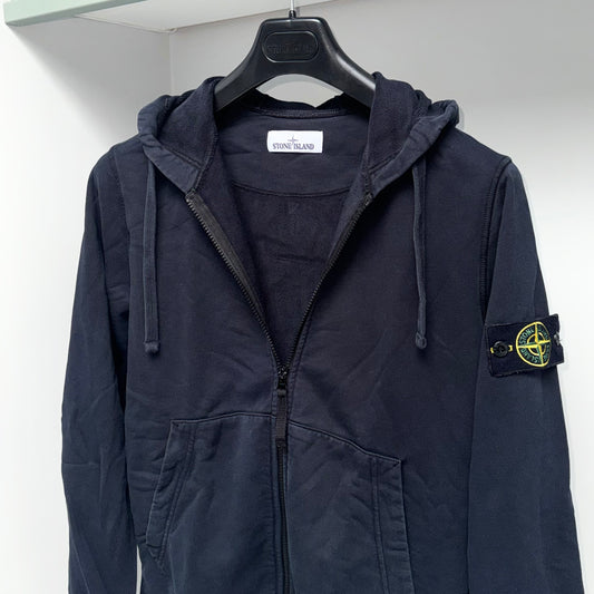 Stone Island Full Zip Badge Hoodie - Small ptp20.5”