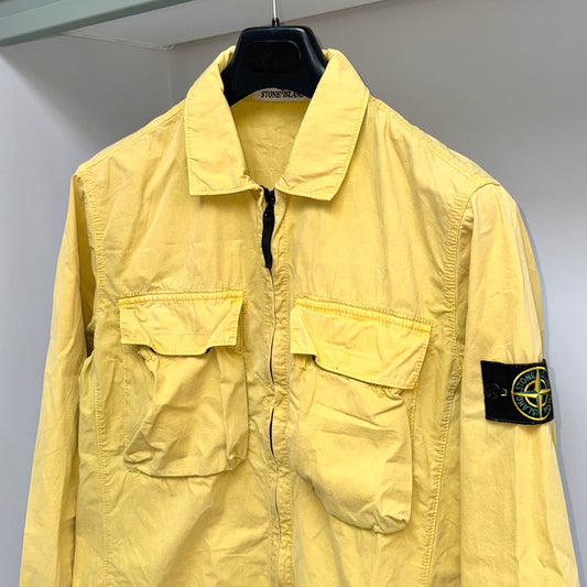 Stone Island Full Zip Badge Overshirt - Small ptp20.5"