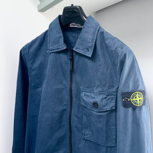 Stone Island Full Zip Badge Overshirt - Small ptp20.5”