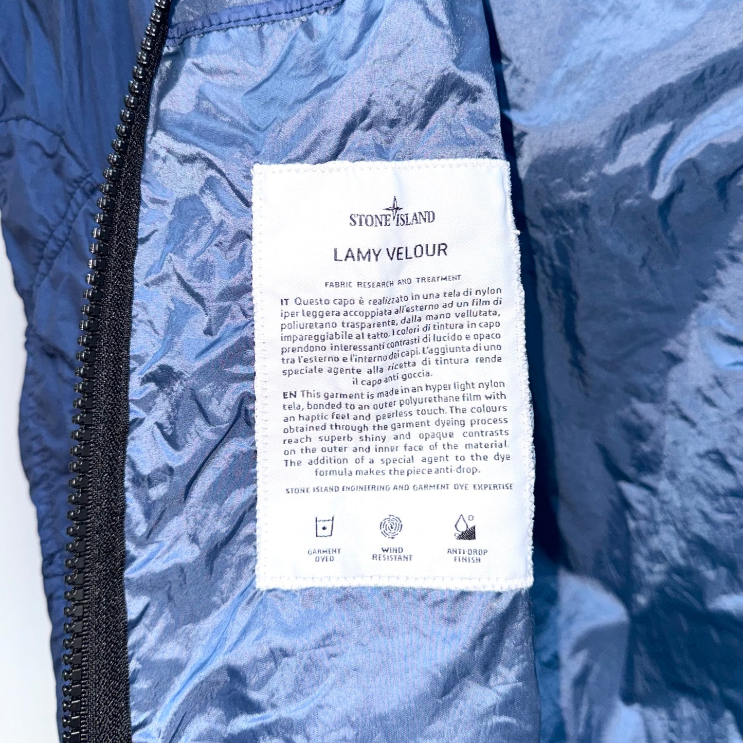 Stone Island Lamy Velour Full Zip Badge Jacket - Medium ptp21”