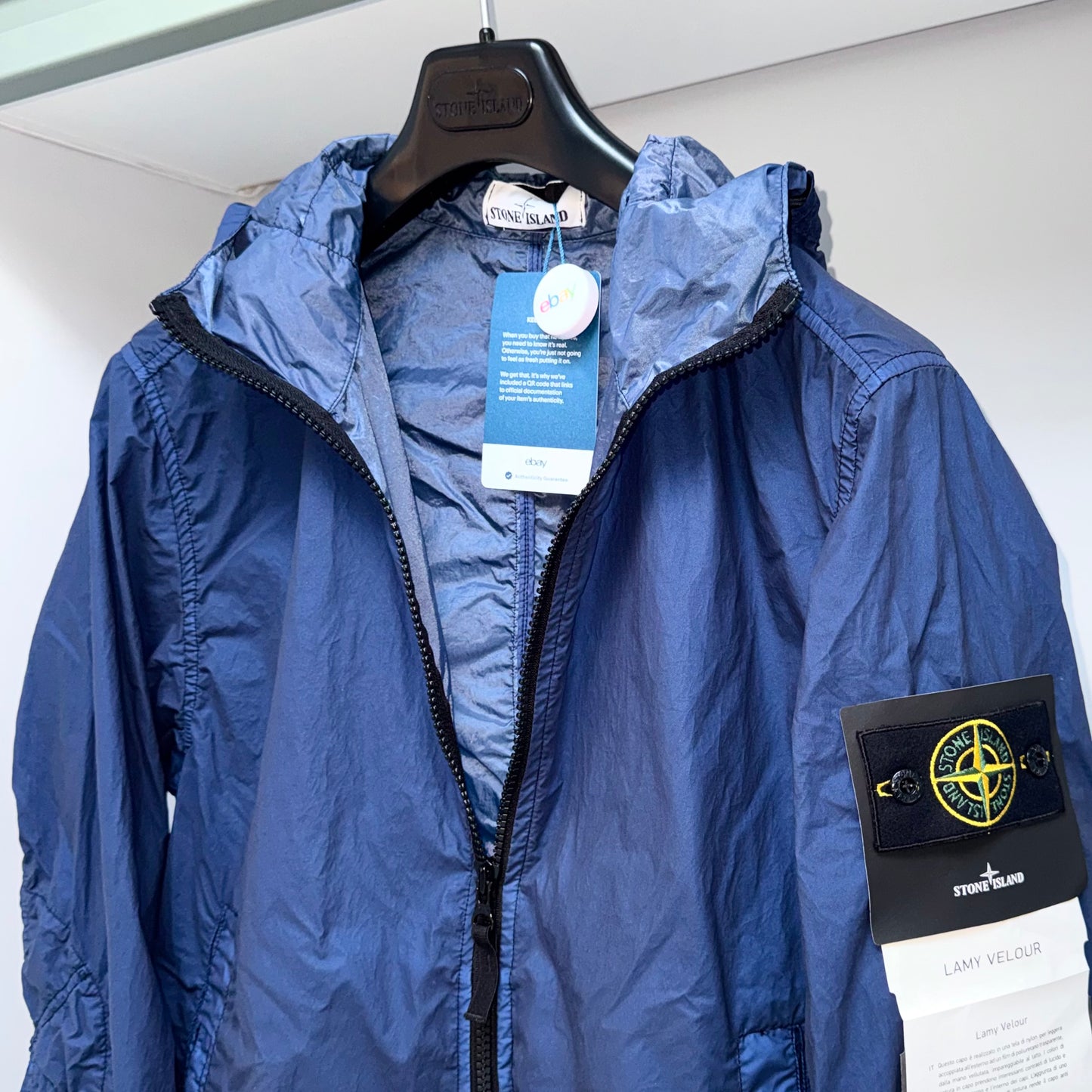 Stone Island Lamy Velour Full Zip Badge Jacket - Medium ptp21”