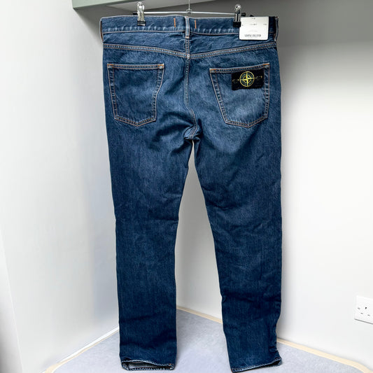 Stone Island Blue Denim Jeans - 36W 34L Regular Tapered
