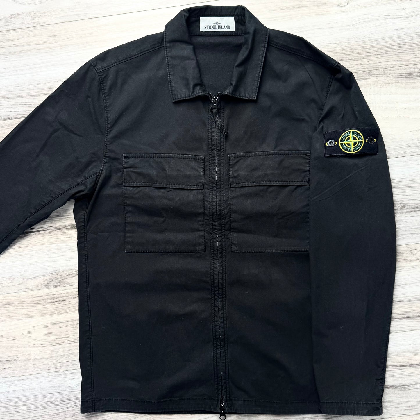 Stone Island Full Zip Badge Overshirt - Medium