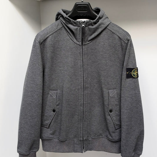Stone Island Grey Soft Shell-R Full Zip Jacket - Large
