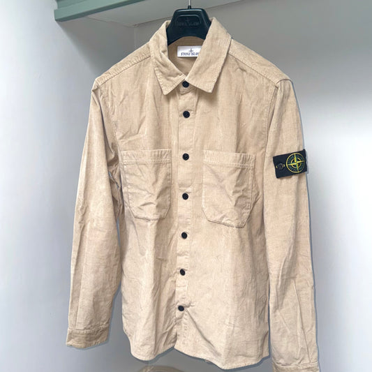 Stone Island Cotton Micro Corduroy Button Up Badge Overshirt - Large ptp22”