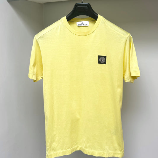Stone Island Yellow Patch Logo T shirt - Small ptp18.5”