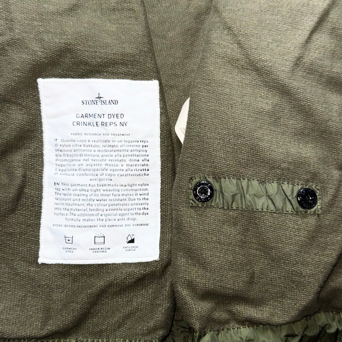 Stone Island Garment Dyed Crinkle Reps NY Badge Overshirt - Large ptp22”