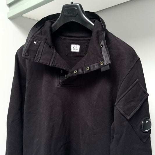 CP Company Quarter Button Up Pullover Lens Sweatshirt - Small ptp20”