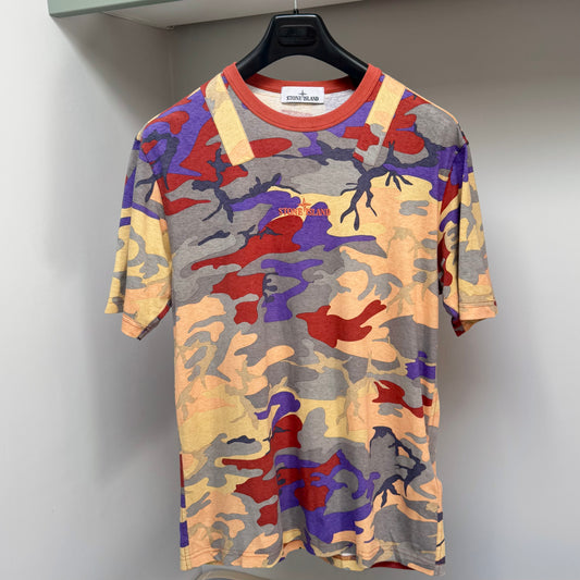 Stone Island Multicoloured Heritage Camo Print T shirt - Medium ptp21”