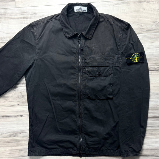 Stone Island Full Zip Badge Overshirt - Medium ptp21.5”