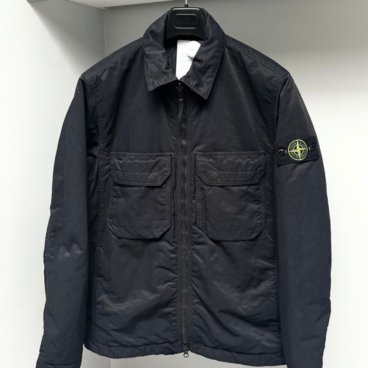 Stone Island Black Opaque Nylon Twill With Primaloft-TC Full Zip Jacket - Medium ptp22.5”
