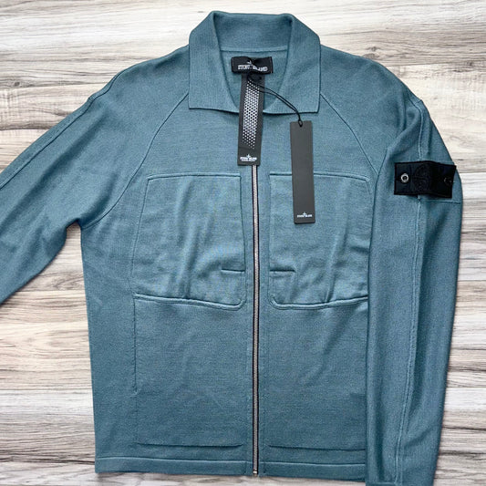 Stone Island Knitted Full Zip Shadow Project Badge Overshirt