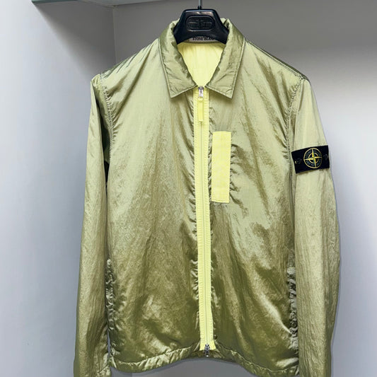 Stone Island Lemon Yellow Nylon Metal In Econyl Regenerated Nylon With Primaloft-TC Full Zip Jacket - Medium ptp22”
