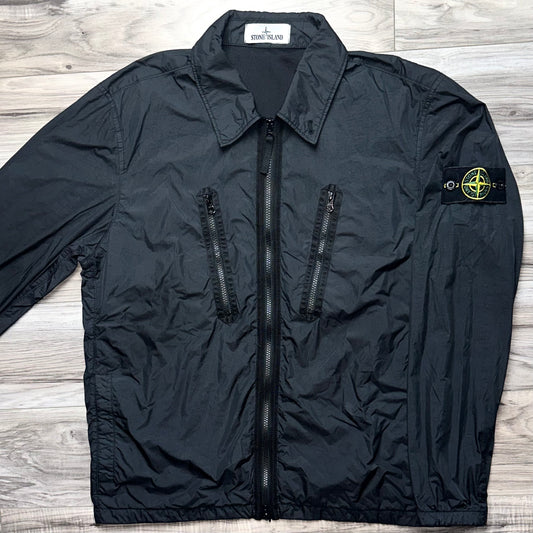 Stone Island Garment Dyed Crinkle Reps Badge Jacket