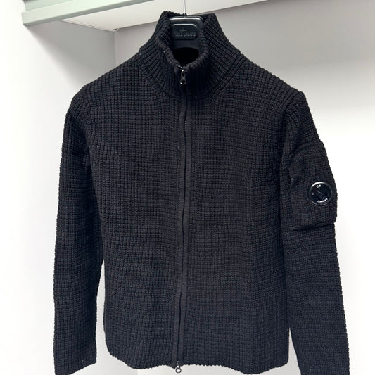 CP Company Knitted Lambswool Full Zip Lens Jumper - XS ptp19.5”