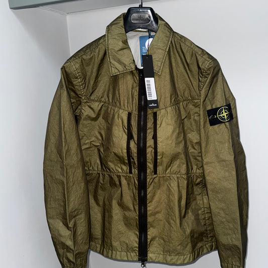 Stone Island Green Membrana 3L TC Full Zip Overshirt - Medium ptp21”