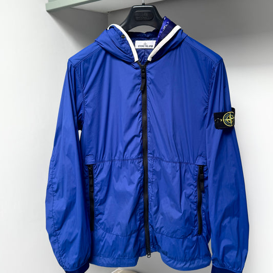 Stone Island Blue Skin Touch Nylon-TC Full Zip Jacket - Small