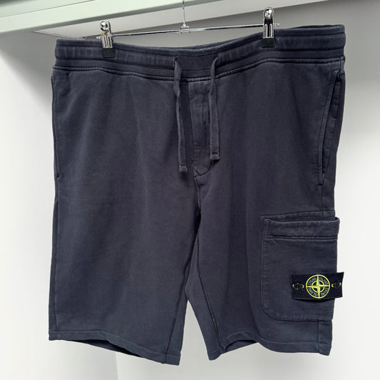 Stone Island Navy Blue Organic Cotton Fleece Shorts - XXL 38W