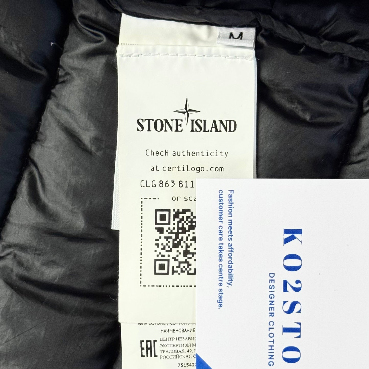 Stone Island O-Cotton / R-Nylon Tela Full Zip Badge Jacket - Medium ptp21”