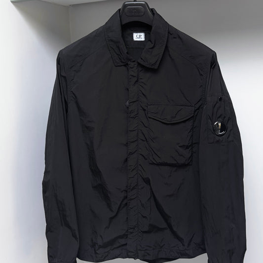 CP Company Black Chrome-R Nylon Full Zip Lens Overshirt - Medium ptp21.5”