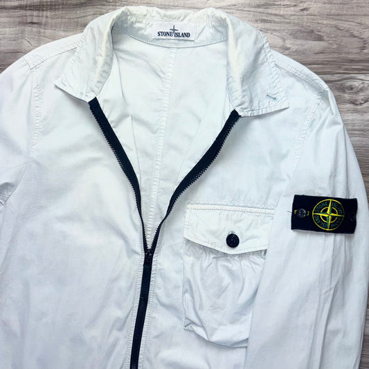 Stone Island Full Zip Badge Overshirt - Medium ptp21”