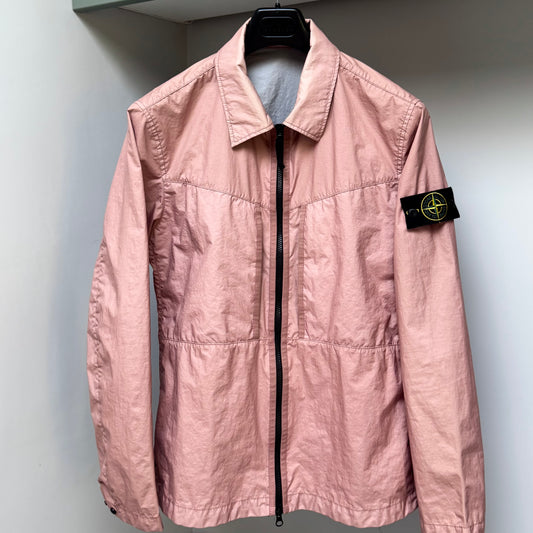 Stone Island Pink Membrana 3L TC Full Zip Overshirt - Large