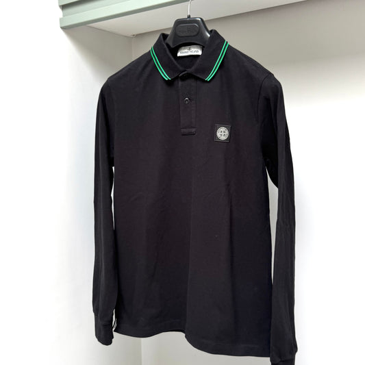 Stone Island Long Sleeve Patch Polo - Medium