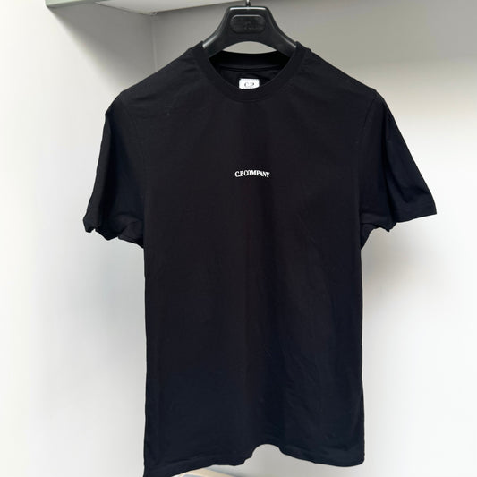 CP Company Black 30/1 Spellout Logo T shirt - Medium