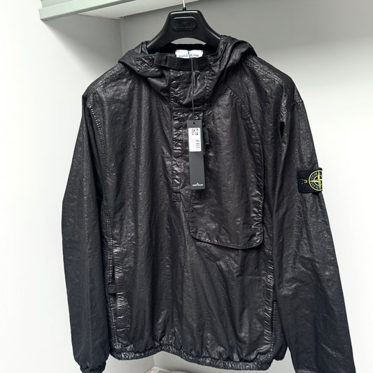 Stone Island Organic Look Nylon Panama-TC Half Button Up Badge Anorak Smock Jacket - XL ptp26”