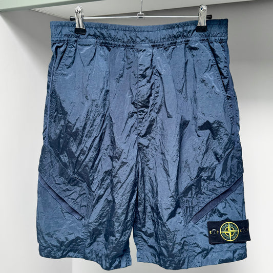 Stone Island Avio Blue Nylon Metal Econyl Cargo Shorts - 32W Comfort Fit