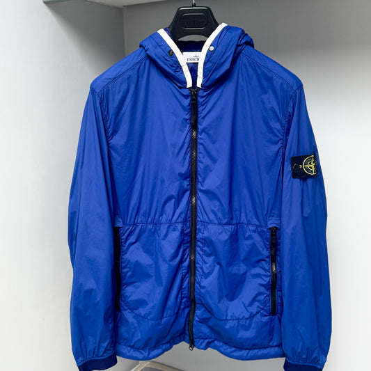 Stone Island Blue Skin Touch Nylon-TC Full Zip Jacket - Medium ptp22”