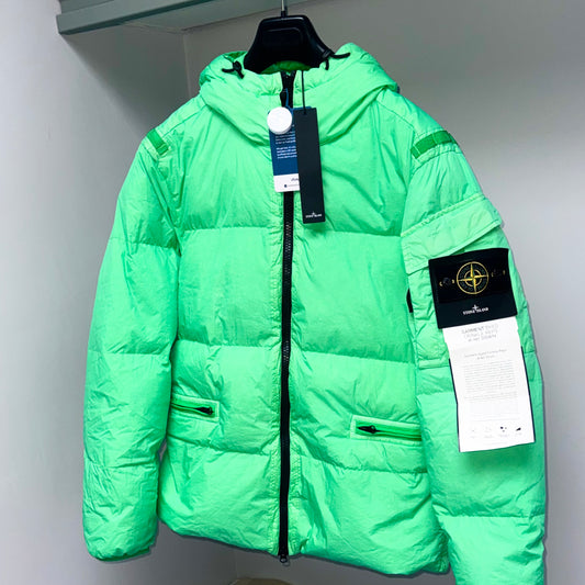 Stone Island Garment Dyed Crinkle Reps R-NY Down Badge Jacket - Medium ptp23.5”