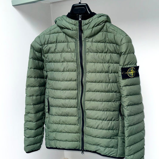 Stone Island O-Cotton / R-Nylon Tela Full Zip Badge Jacket - Small ptp20”