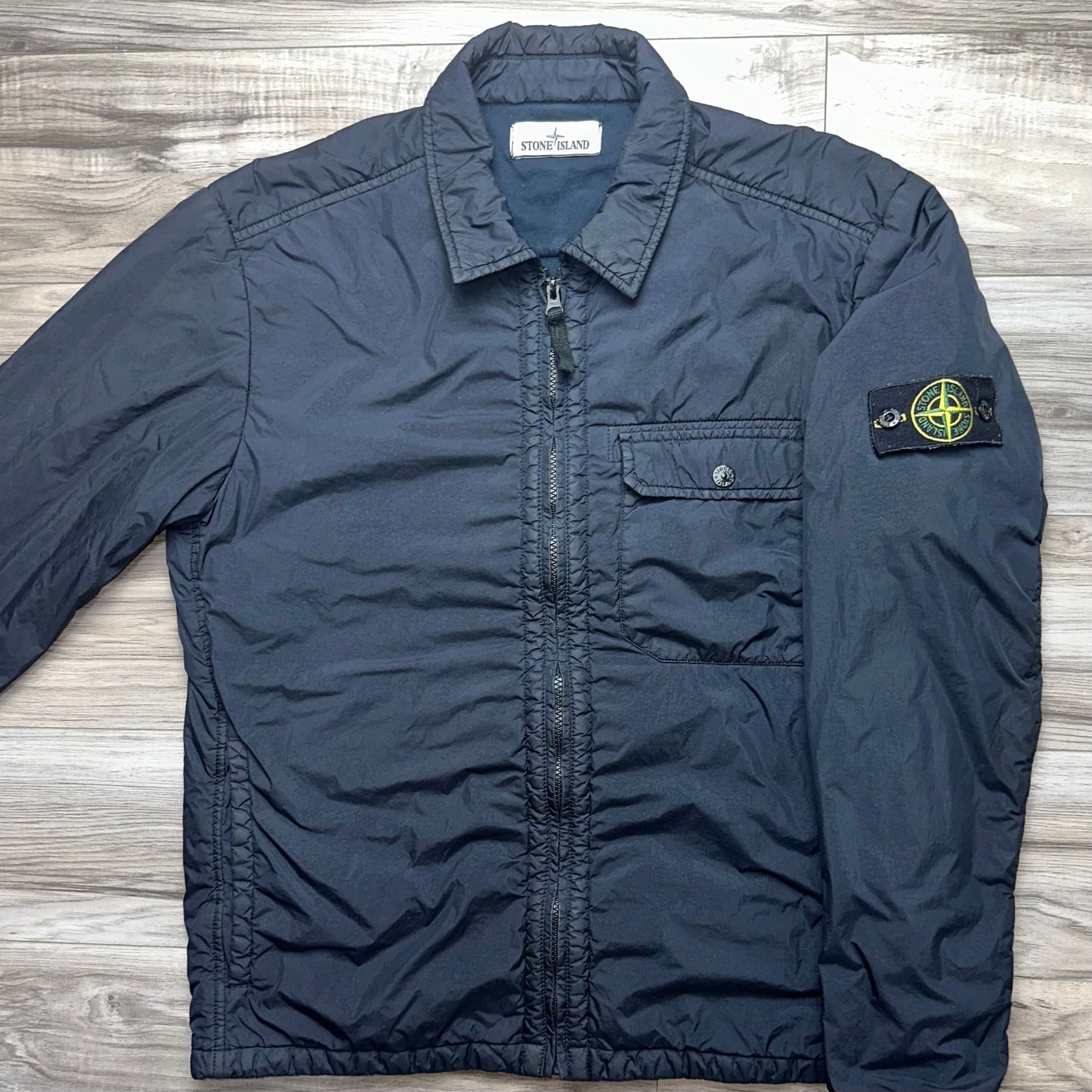 Stone Island Garment Dyed Crinkle Reps NY Badge Jacket