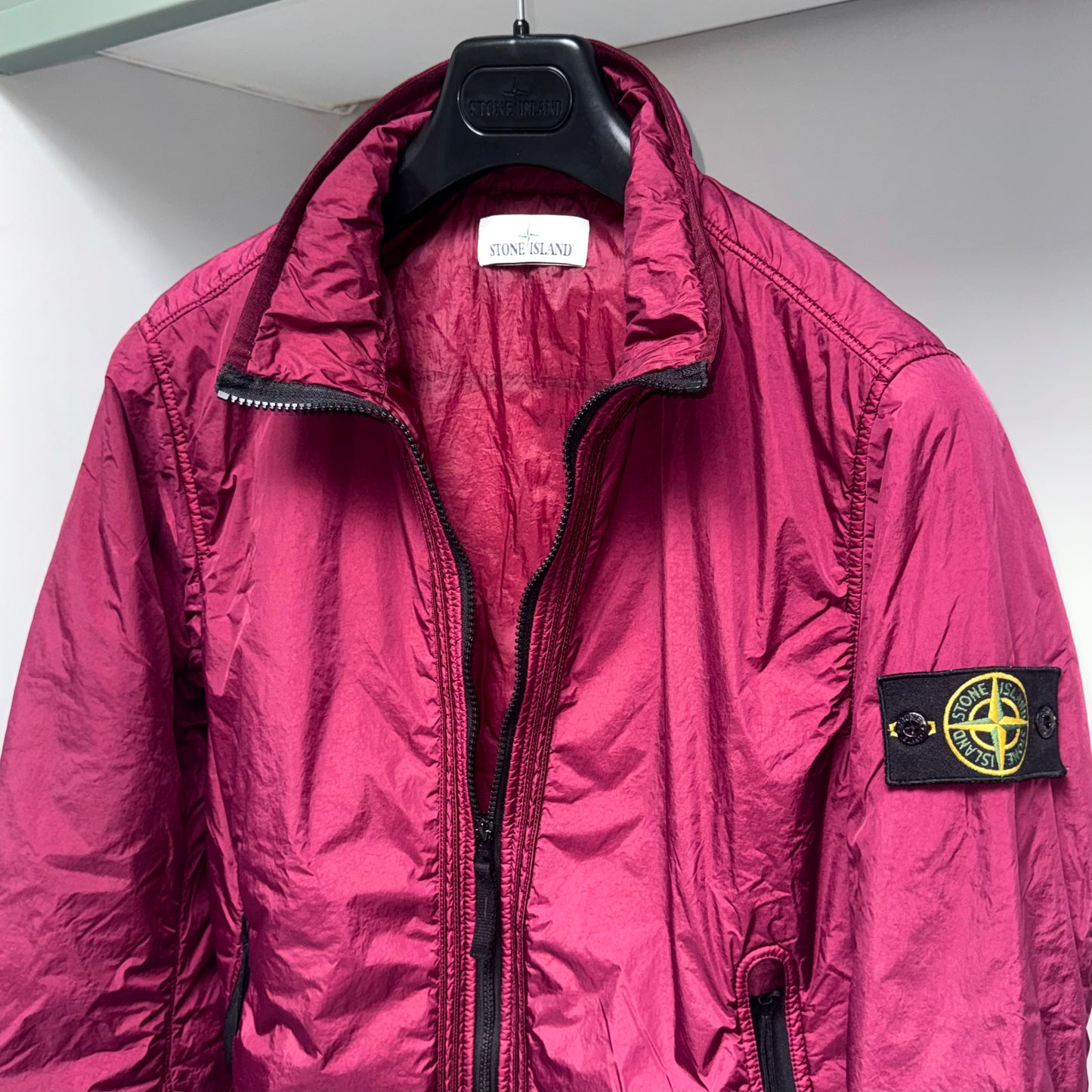 Stone Island Garment Dyed Crinkle Reps NY Full Zip Badge Jacket - Small ptp21”
